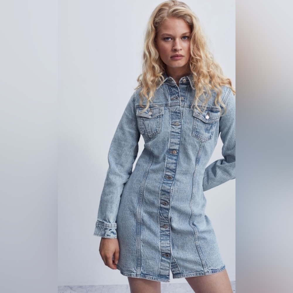 Western Cowgirl Denim Jean Button Dress